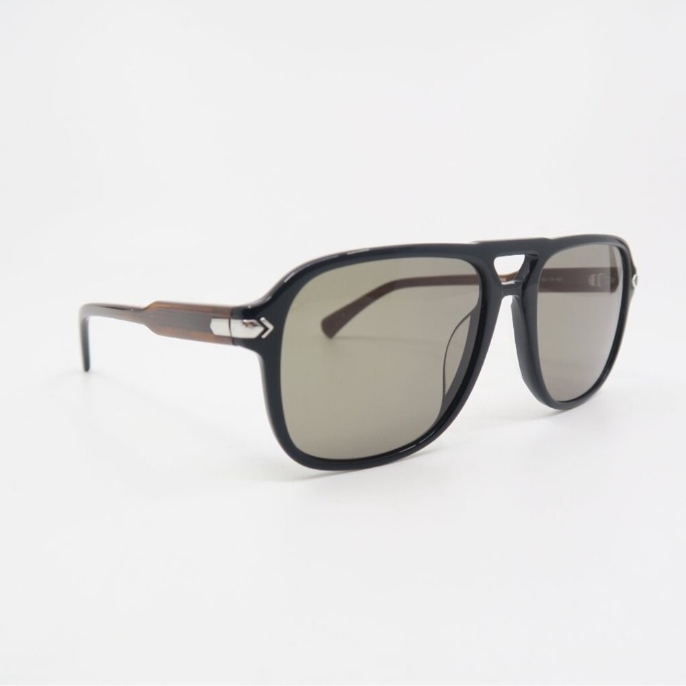 John Varvatos DeRigo SJV553 Black Aviator Sunglasses Double Bridge vintage style